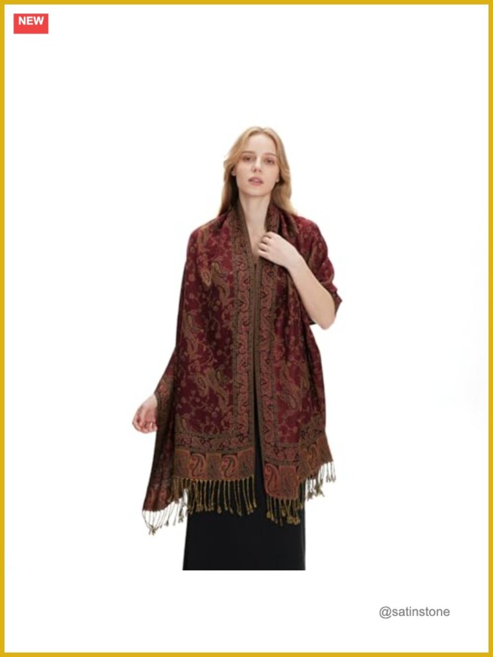 Boho Paisley Pashmina Shawl Wrap Lightweight Scarf for Women Silky Travel
